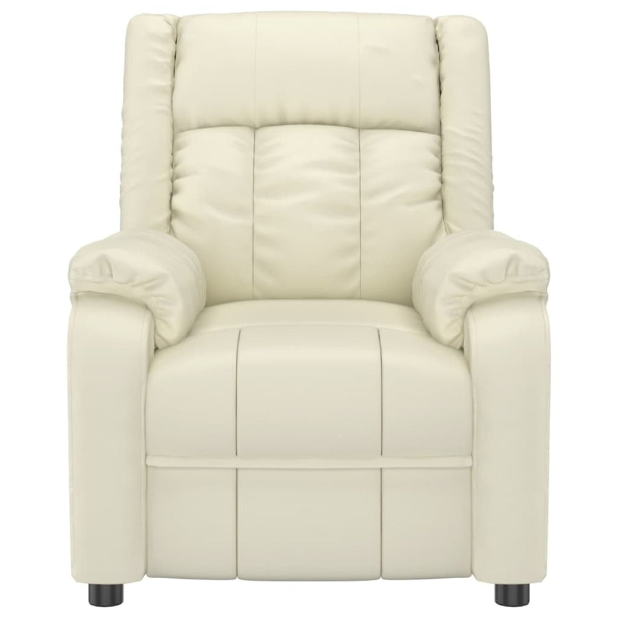 Stand up Massage Chair Cream Faux Leather