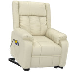 Stand up Massage Chair Cream Faux Leather