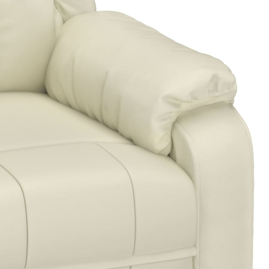 Stand up Massage Chair Cream Faux Leather