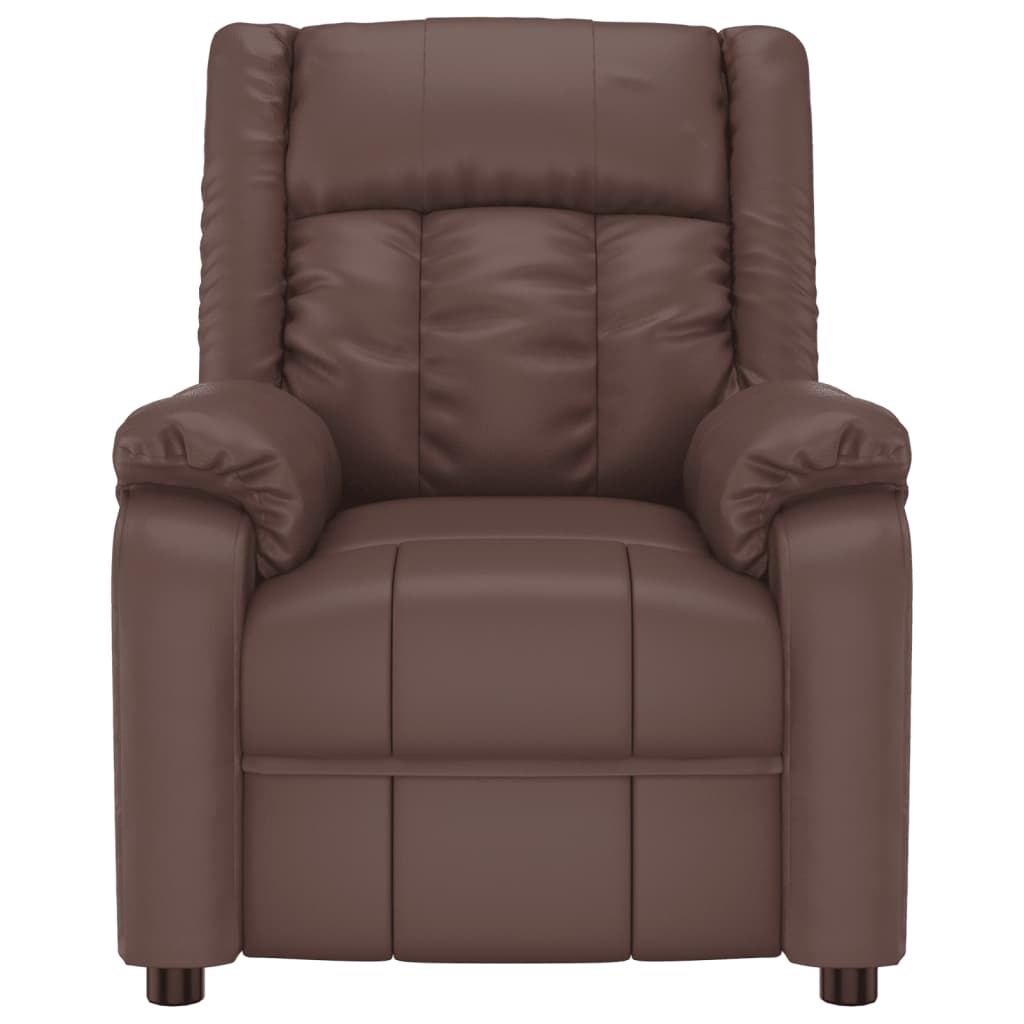 Stand up Massage Chair Brown Faux Leather