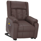 Stand up Massage Chair Brown Faux Leather