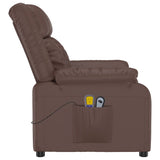Stand up Massage Chair Brown Faux Leather - Rear View