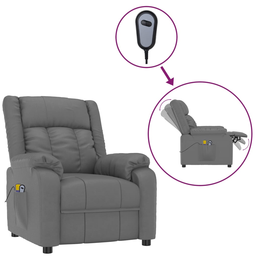 Stand up Massage Chair Grey Faux Leather