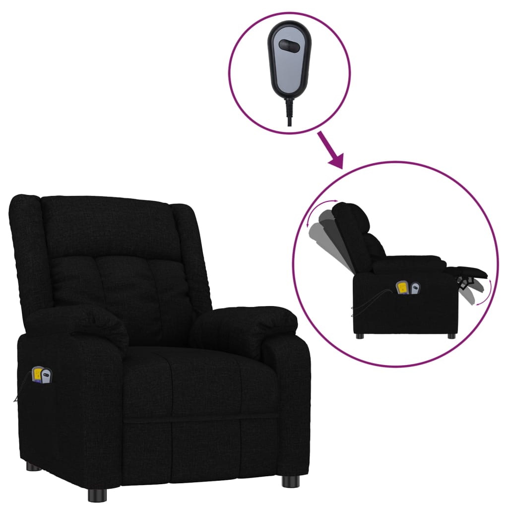 Stand up Massage Chair Black Fabric