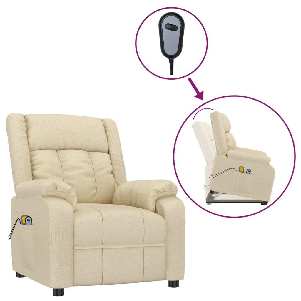 Stand up Massage Chair Cream Fabric
