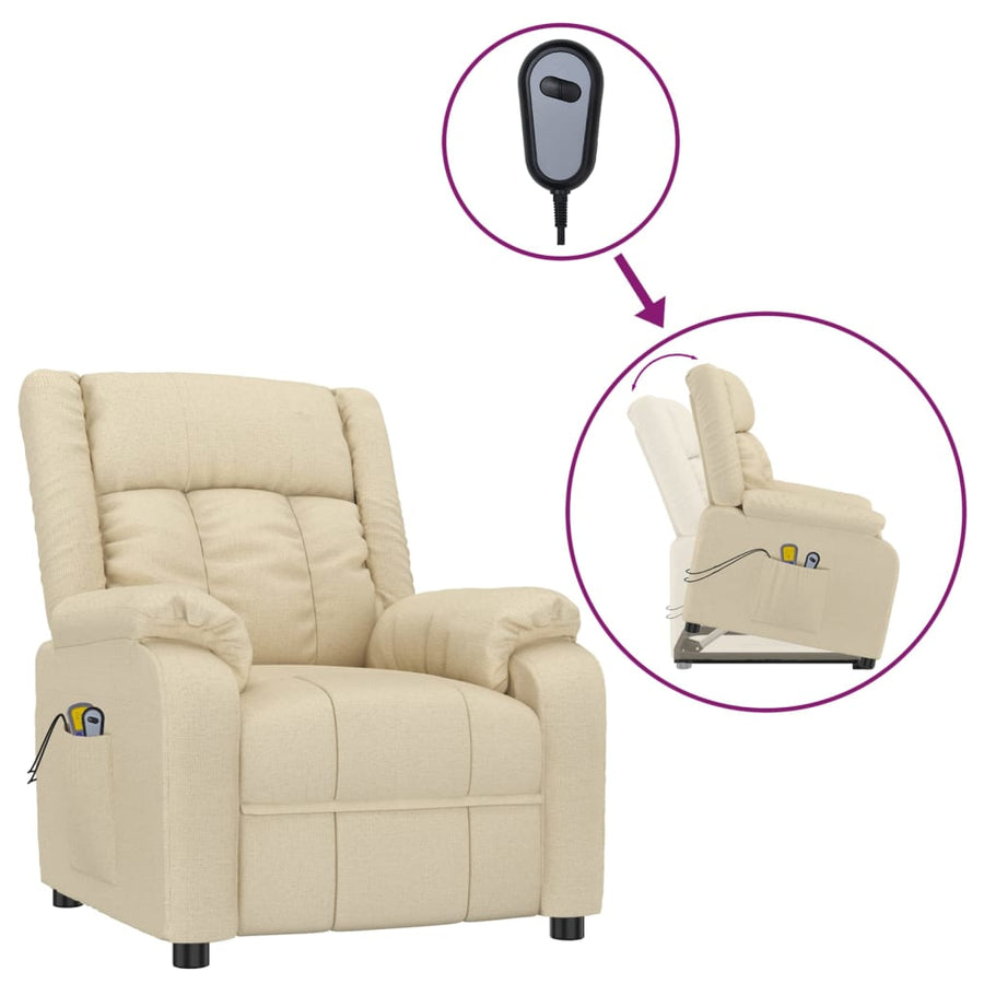 Stand up Massage Chair Cream Fabric