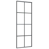 Sliding Door with Hardware Set 76x205 cm ESG Glass&Aluminium - Top-Down View