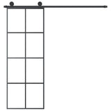 Sliding Door with Hardware Set 76x205 cm ESG Glass&Aluminium