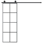 Sliding Door with Hardware Set 76x205 cm ESG Glass&Aluminium