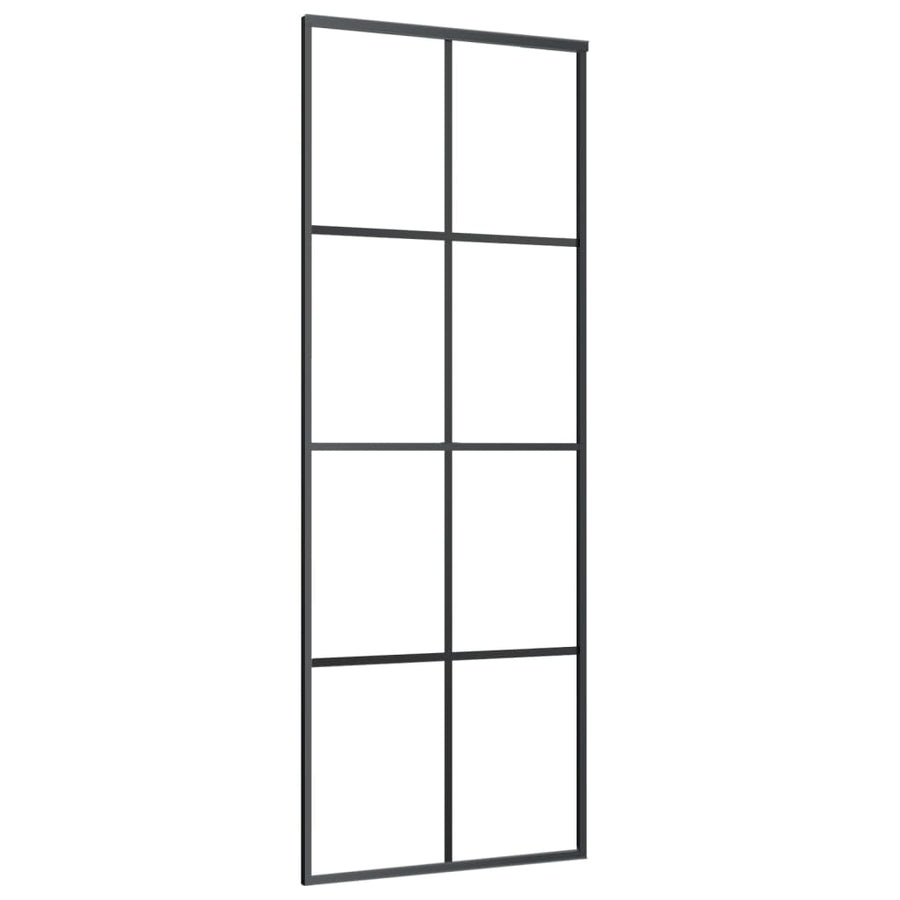 Sliding Door with Hardware Set 76x205 cm ESG Glass&Aluminium
