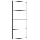 Sliding Door with Hardware Set 90x205 cm ESG Glass&Aluminium - Top-Down View