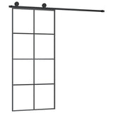 Sliding Door with Hardware Set 90x205 cm ESG Glass&Aluminium - Front View