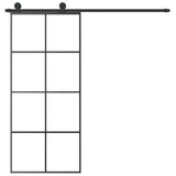 Sliding Door with Hardware Set 90x205 cm ESG Glass&Aluminium