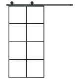 Sliding Door with Hardware Set 102.5x205 cm ESG Glass&Aluminium - Side View