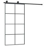 Sliding Door with Hardware Set 102.5x205 cm ESG Glass&Aluminium - Front View