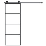 Sliding Door with Hardware Set 76x205 cm ESG Glass&Aluminium - Side View