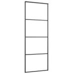 Sliding Door with Hardware Set 76x205 cm ESG Glass&Aluminium