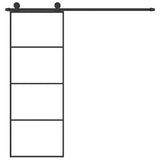 Sliding Door with Hardware Set 76x205 cm ESG Glass&Aluminium