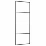 Sliding Door with Hardware Set 76x205 cm ESG Glass&Aluminium