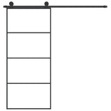Sliding Door with Hardware Set 90x205 cm ESG Glass&Aluminium - Side View