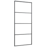 Sliding Door with Hardware Set 90x205 cm ESG Glass&Aluminium - Top-Down View