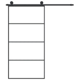 Sliding Door with Hardware Set 102.5x205 cm ESG Glass&Aluminium - Side View