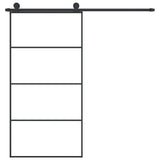 Sliding Door with Hardware Set 102.5x205 cm ESG Glass&Aluminium - Side View