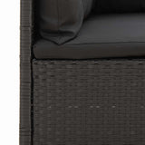 Garden Corner Sofa with Cushions Black Poly Rattan