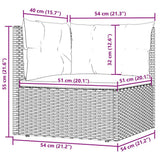 Garden Corner Sofa with Cushions Black Poly Rattan