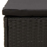 Garden Middle Sofa with Cushions Black Poly Rattan
