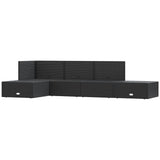 5 Piece Garden Lounge Set with Cushions Black Poly Rattan - Side View