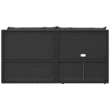 5 Piece Garden Lounge Set with Cushions Black Poly Rattan - 45-Degree Angle