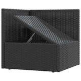 5 Piece Garden Lounge Set with Cushions Black Poly Rattan - Close-Up Angle
