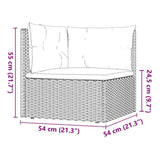 5 Piece Garden Lounge Set with Cushions Black Poly Rattan