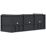 3 Piece Garden Lounge Set with Cushions Black Poly Rattan