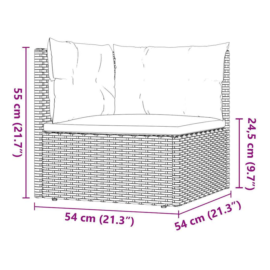 3 Piece Garden Lounge Set with Cushions Black Poly Rattan