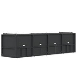 5 Piece Garden Lounge Set with Cushions Black Poly Rattan