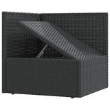 5 Piece Garden Lounge Set with Cushions Black Poly Rattan - Close-Up Angle