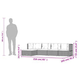 5 Piece Garden Lounge Set with Cushions Black Poly Rattan - Extra Image
