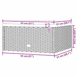 Garden Footstool with Cushion Grey Poly Rattan