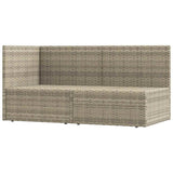 2 Piece Garden Lounge Set with Cushions Grey Poly Rattan - Side View