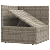 2 Piece Garden Lounge Set with Cushions Grey Poly Rattan - Close-Up Angle