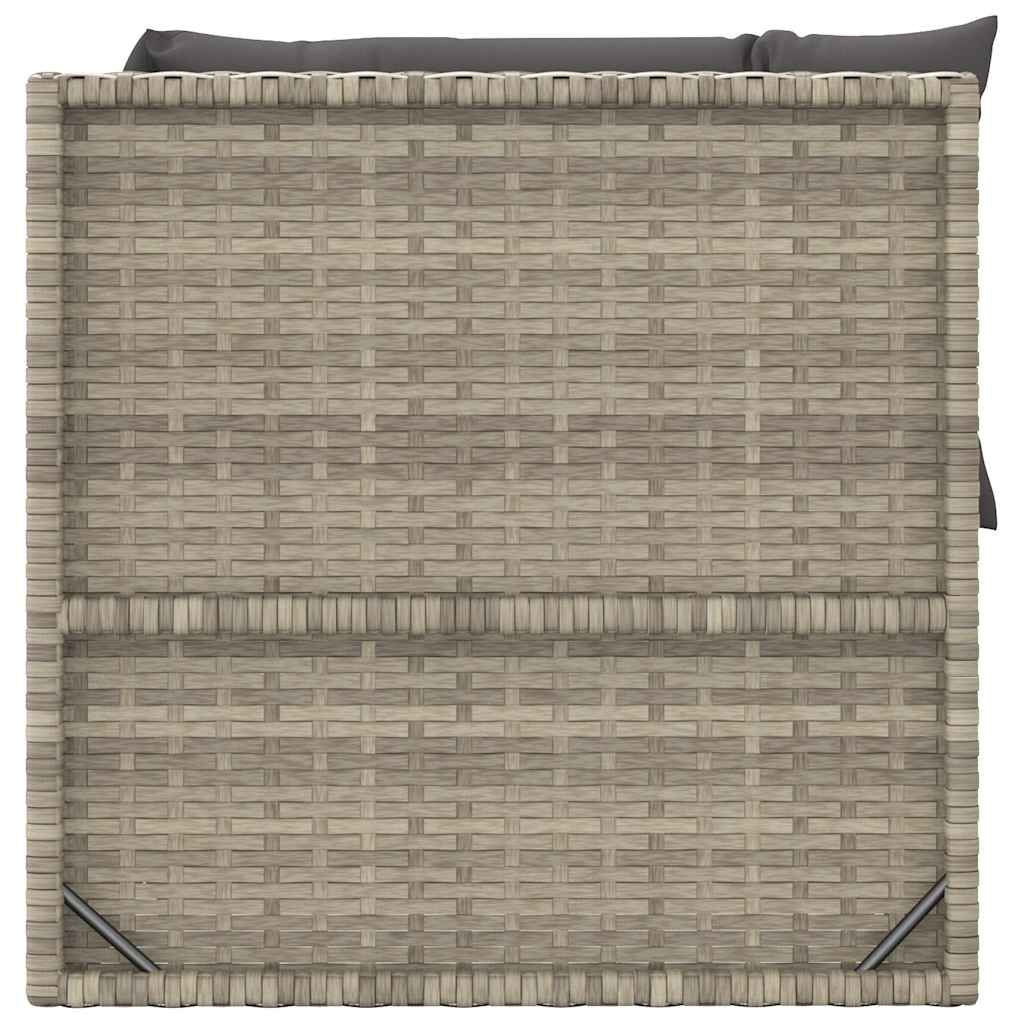 3 Piece Garden Lounge Set with Cushions Grey Poly Rattan