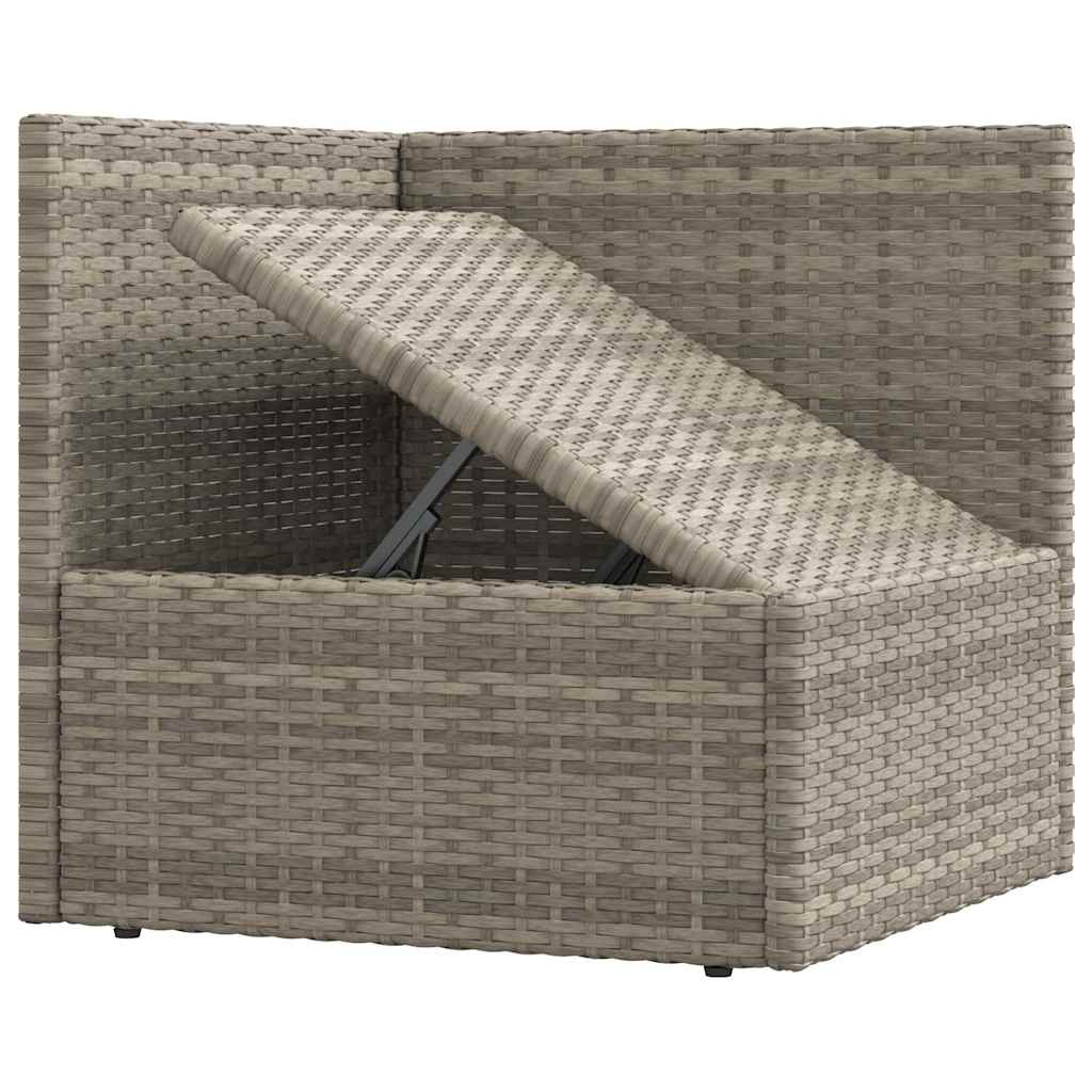 3 Piece Garden Lounge Set with Cushions Grey Poly Rattan