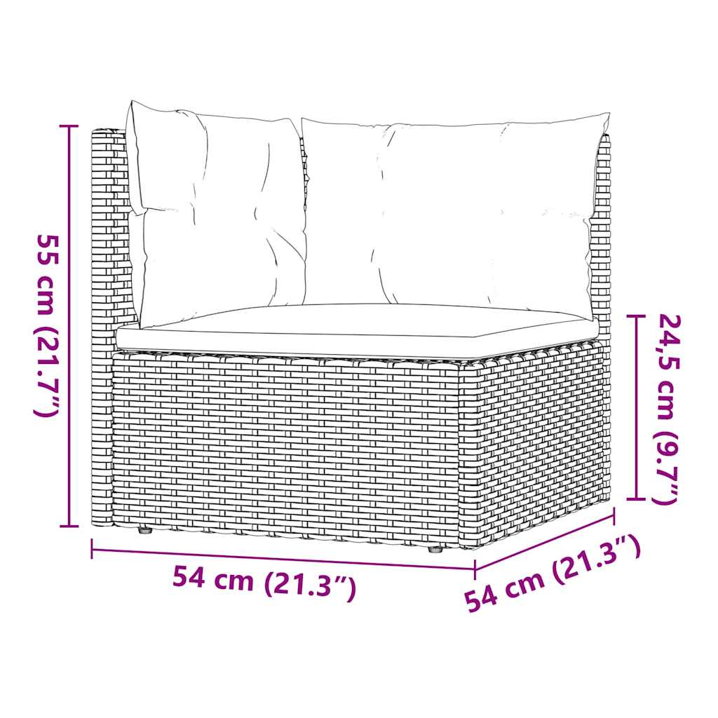 3 Piece Garden Lounge Set with Cushions Grey Poly Rattan