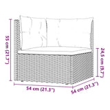3 Piece Garden Lounge Set with Cushions Grey Poly Rattan - Extra Image