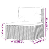 3 Piece Garden Lounge Set with Cushions Grey Poly Rattan