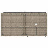 5 Piece Garden Lounge Set with Cushions Grey Poly Rattan