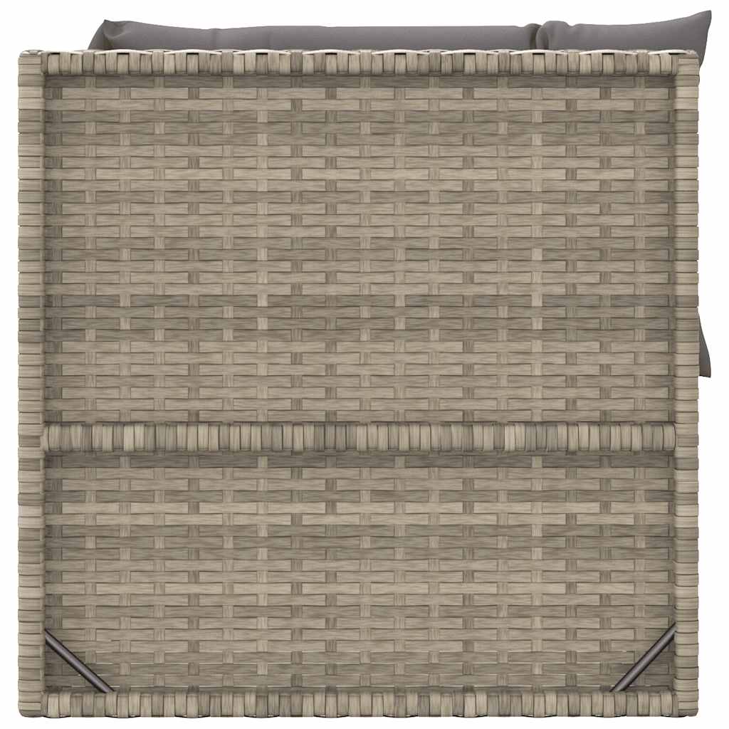 3 Piece Garden Lounge Set with Cushions Grey Poly Rattan