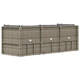 3 Piece Garden Lounge Set with Cushions Grey Poly Rattan - Rear View